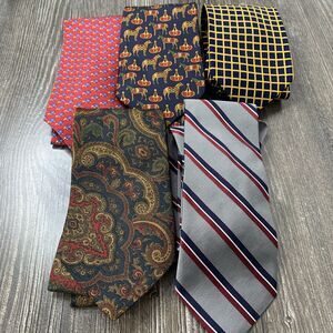 Brooks Brothers LOT OF 5 Mens Neck Ties Formal Wear Bundle Wholesale MAKERS